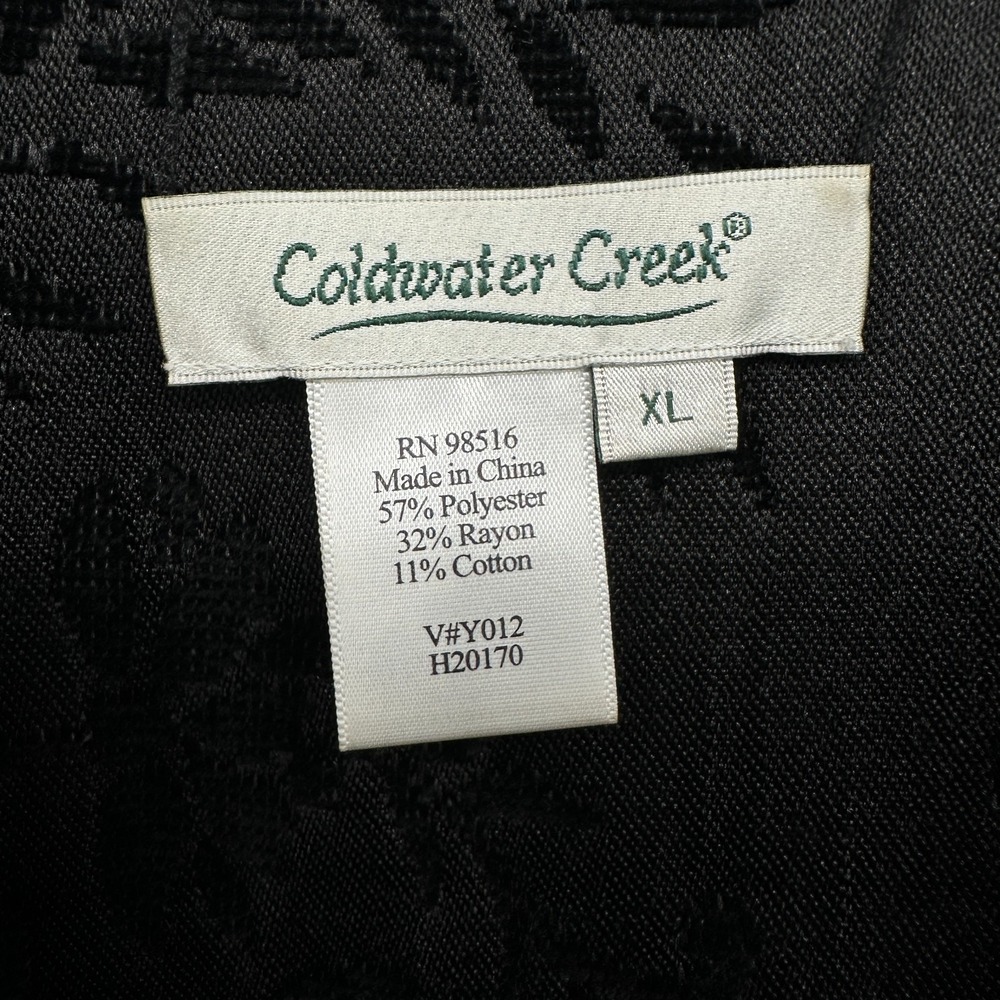 Coldwater‎ Creek Jacket Coat Size XL Reversible Brocade Embossed Forestcore Boho - Picture 13 of 15